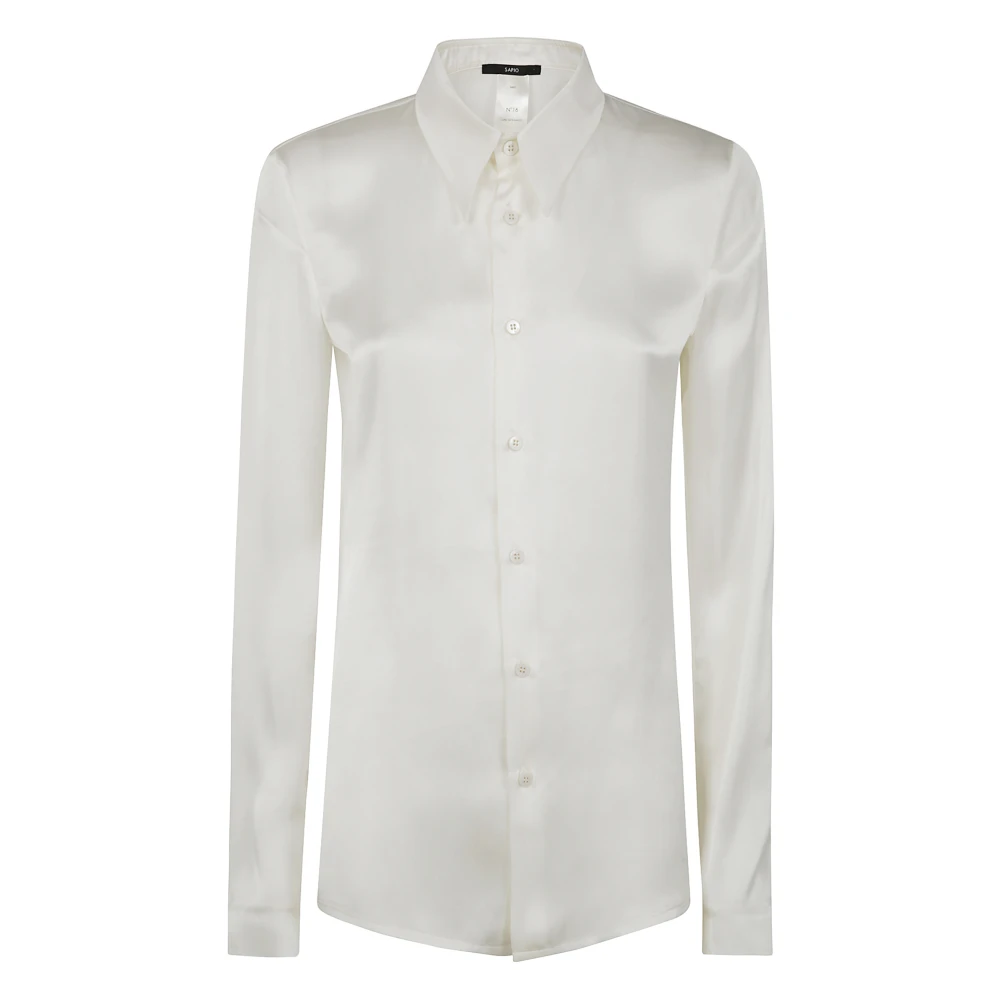 Sapio Satin Klassieke Blouse White Dames