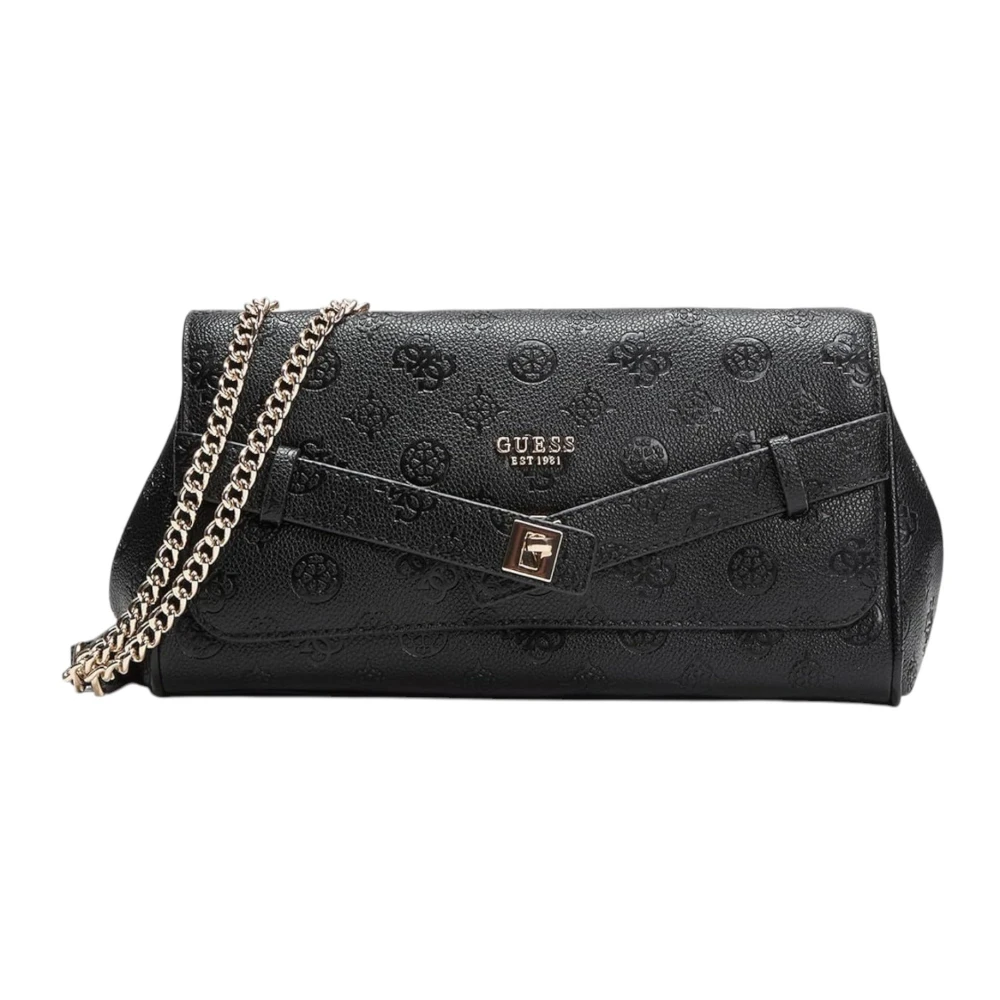 Guess Donna Noir Borsa A Tracolla Con Flap Convertibile Ella Logo - Immagine 3