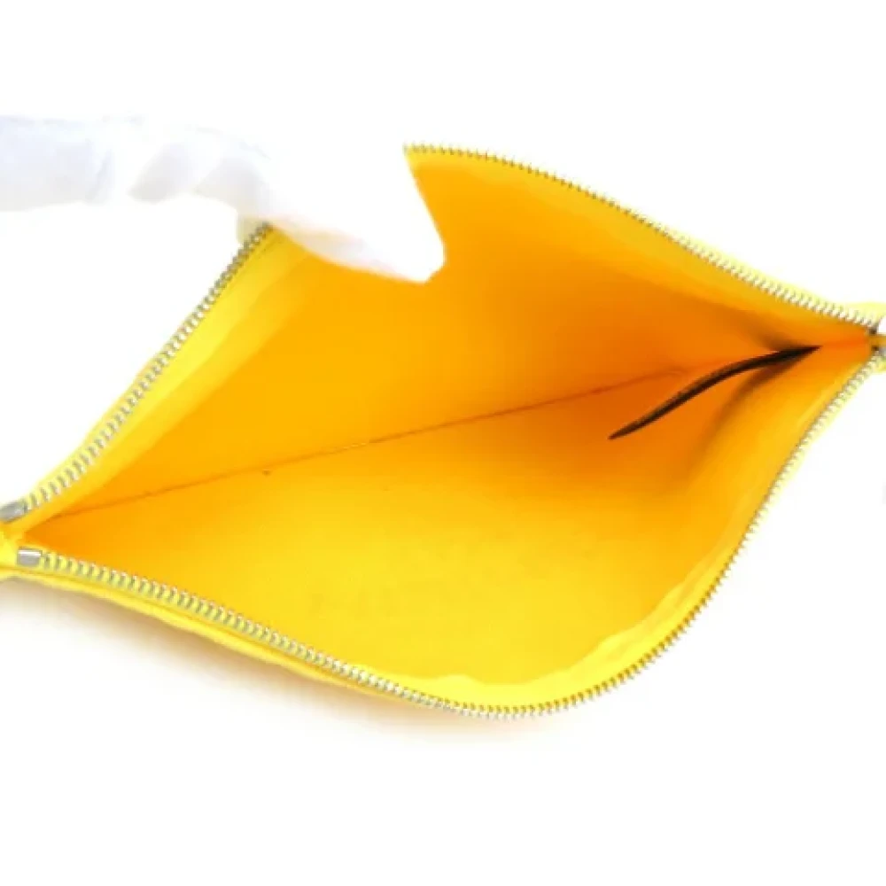 Hermès Vintage Pre-owned Cotton clutches Yellow Dames