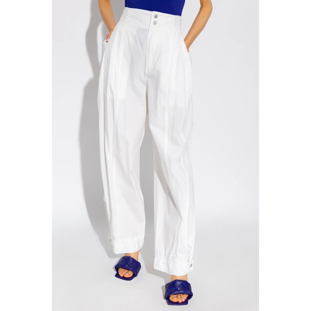 Bottega Veneta Casual Wijde Broek White Dames