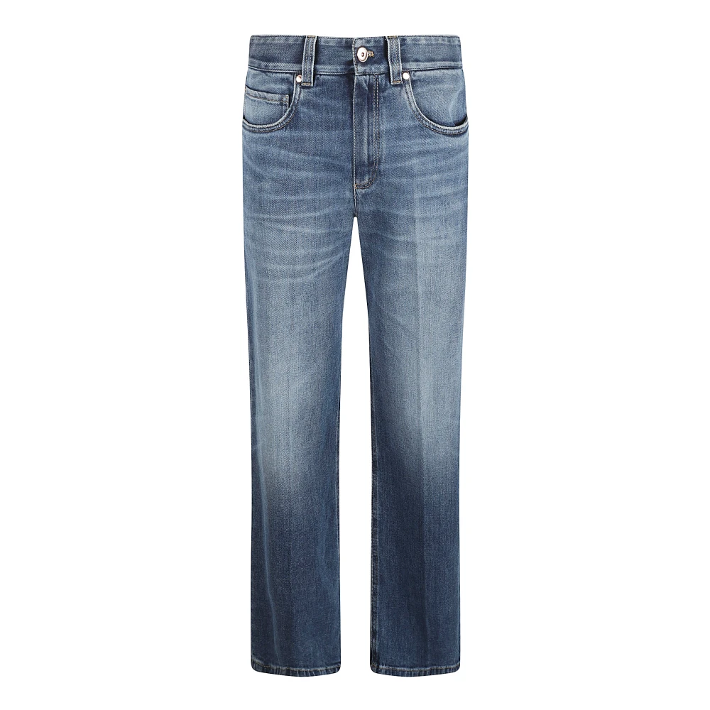 BRUNELLO CUCINELLI Blauwe Denim Broek Blue Dames