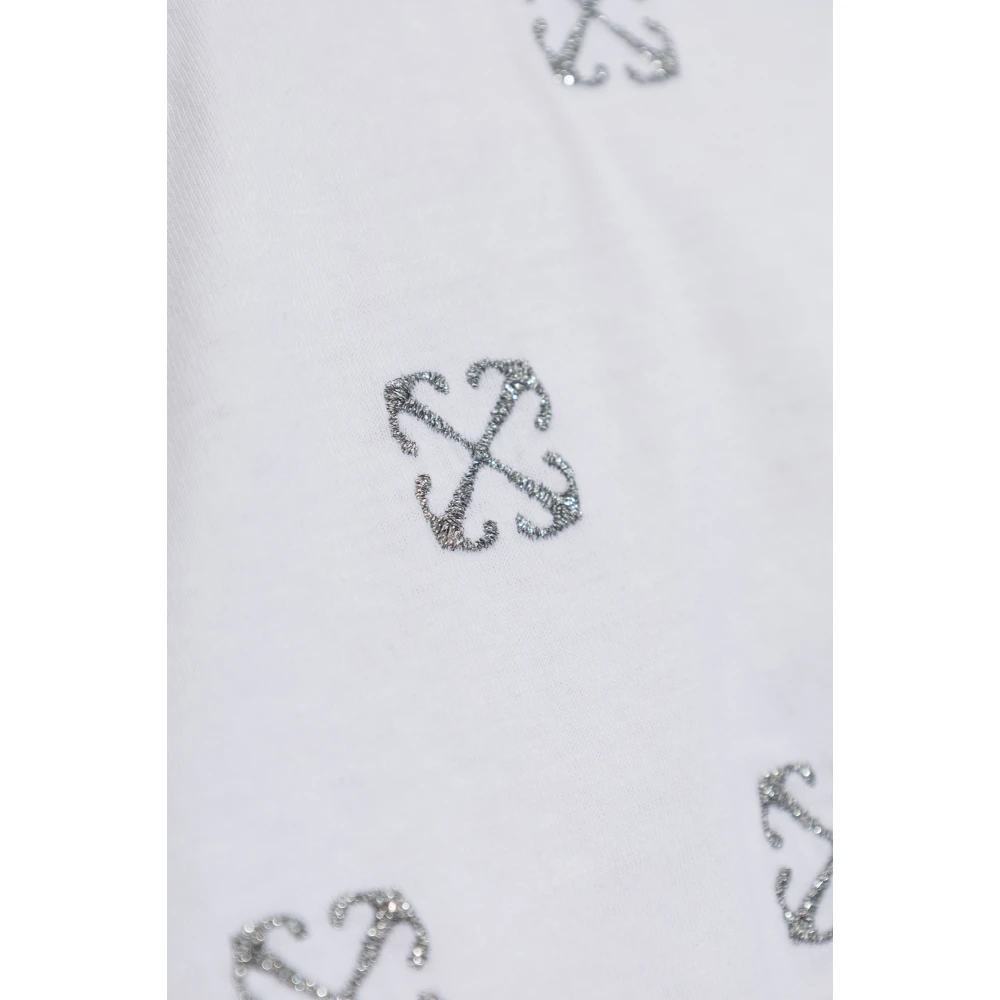Off White T-shirt met logo White Dames
