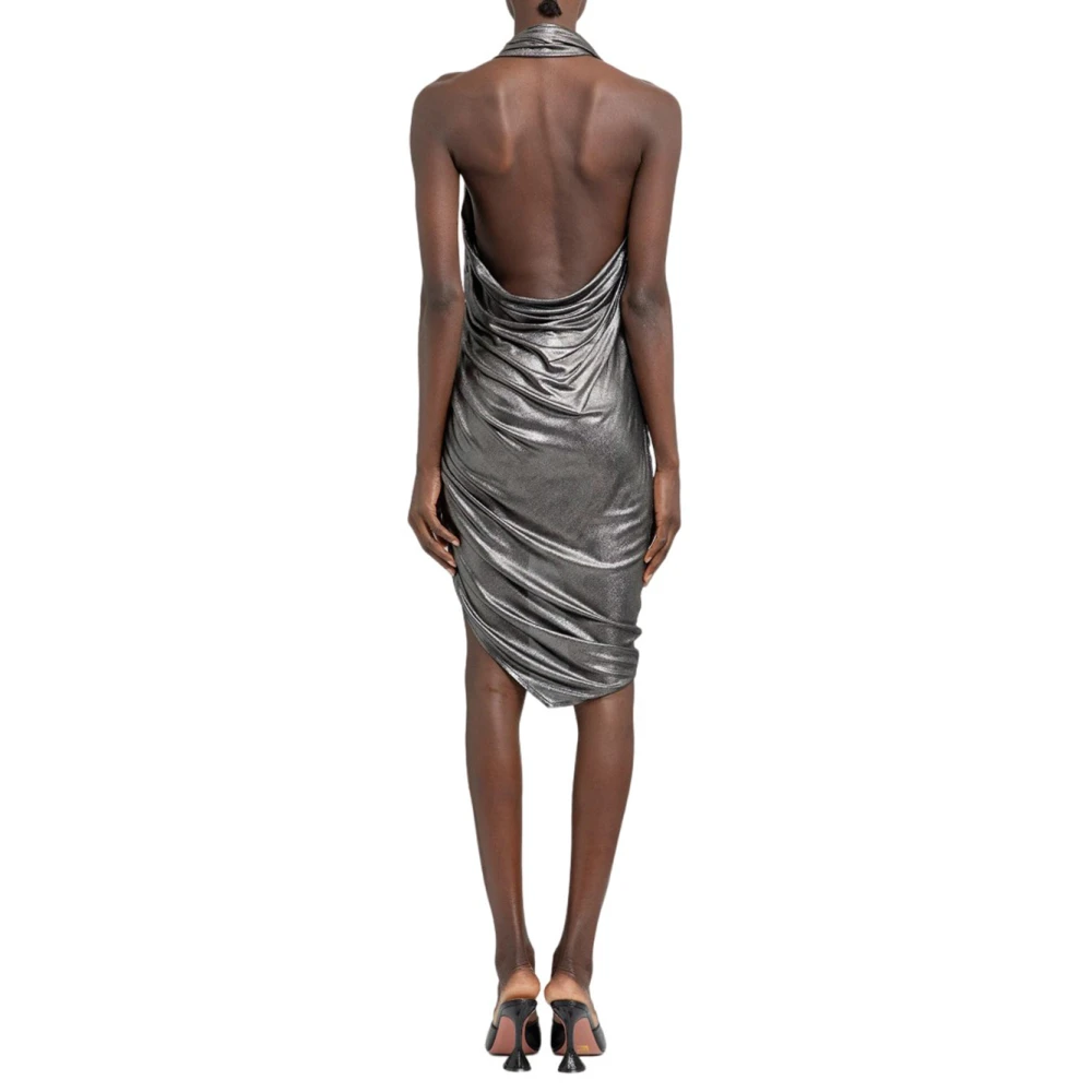 Atlein Zilveren Gedrapeerde Jurk Gray Dames