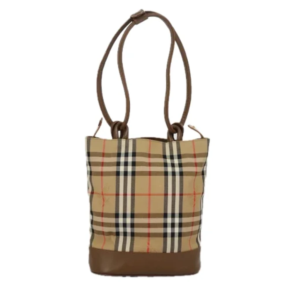 Burberry Vintage Pre-owned Canvas shoulder-bags Beige Dames
