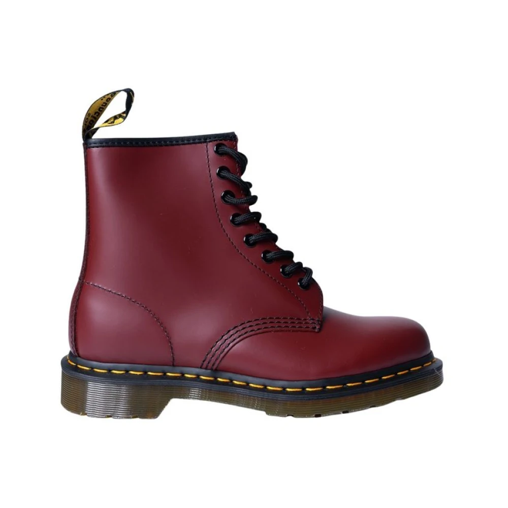 Dr. Martens Stivali Di Pelle 1460 Smooth Rosso Taglia 40 - Immagine 5