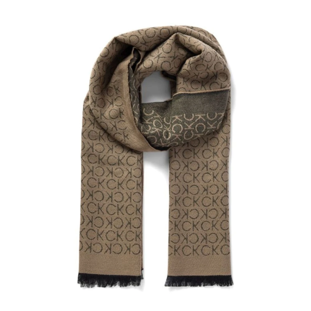 Calvin Klein Monogram Movam Licht Sjaal voor Mannen Brown Heren