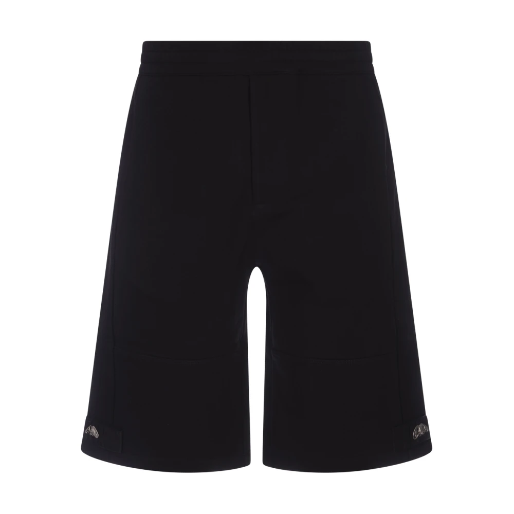 Alexander mcqueen Zwarte Bermuda Shorts met Contrasterende Inzetstukken Black Heren