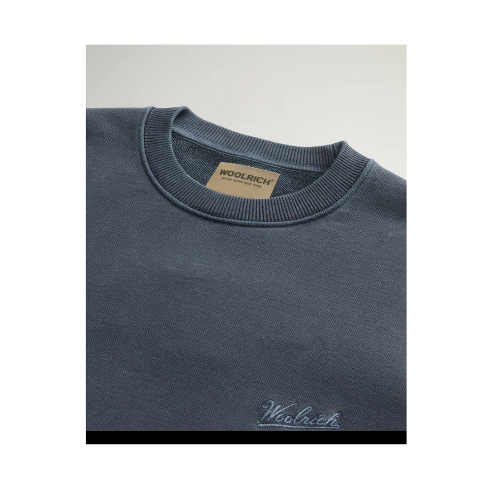 Woolrich Blauwe Crewneck Melton voor Mannen Blue Heren