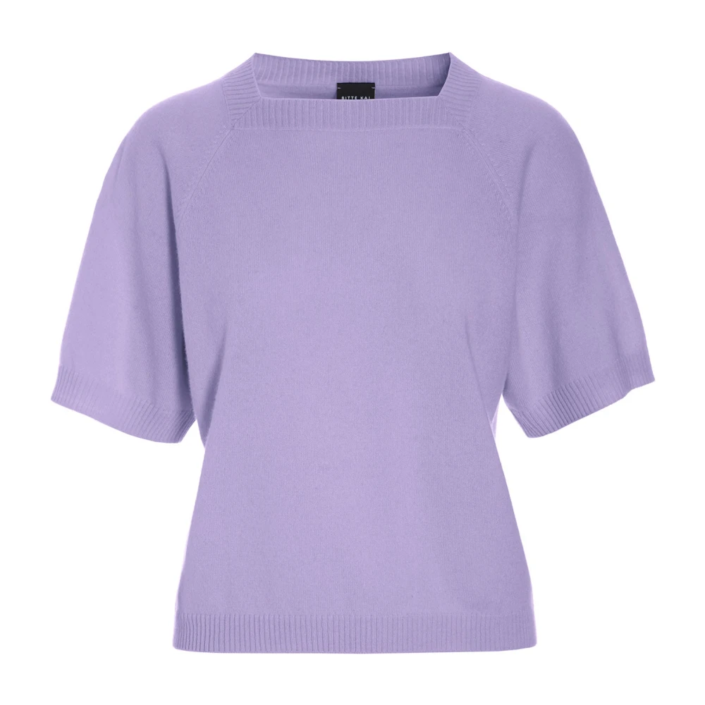 Bitte Kai Rand Women's Purple Cloud Cashmere Short-Sleeve Blouse - Cashmere Knitwear - Xl - Knitwear