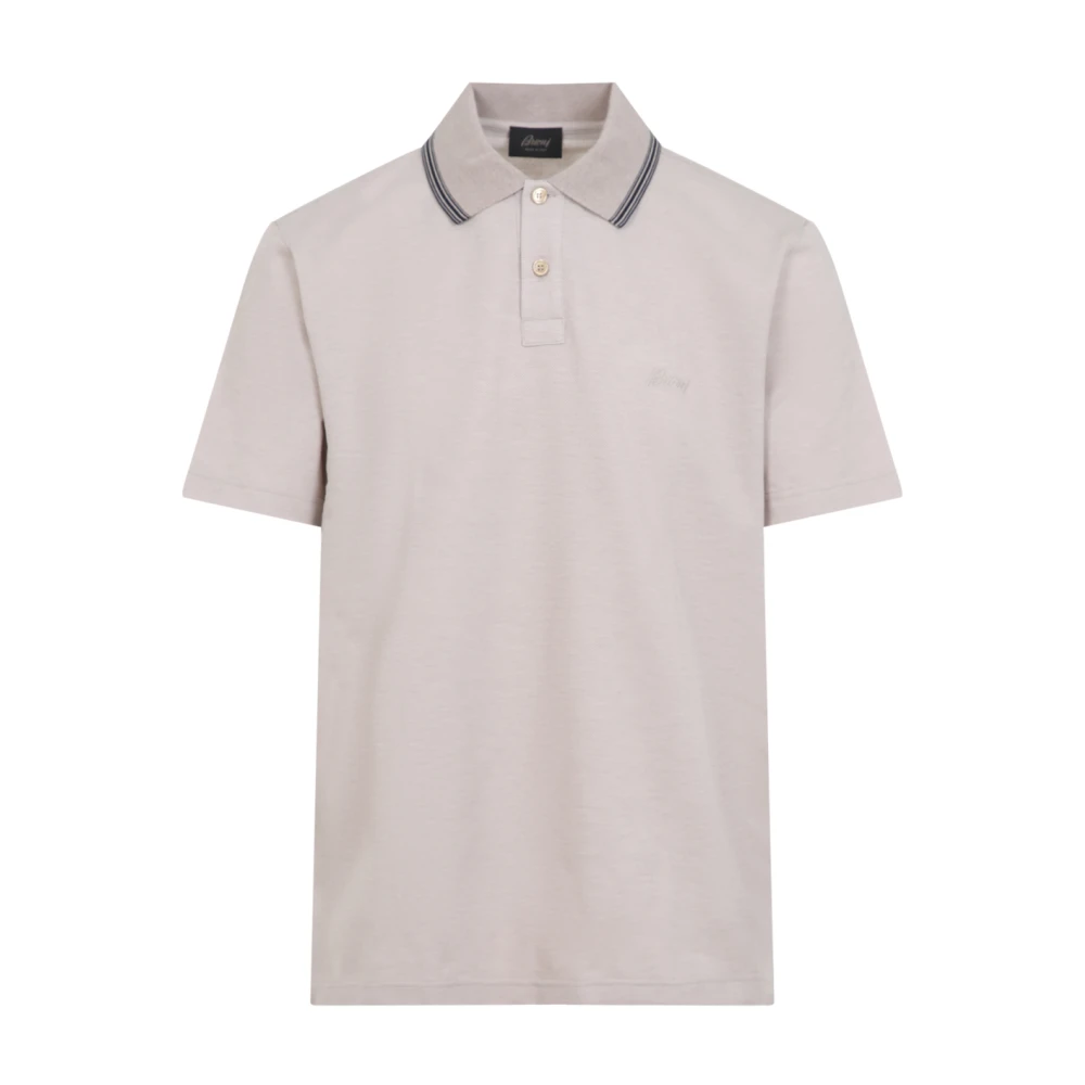 Brioni Shell Sand Polo Shirt Beige Heren