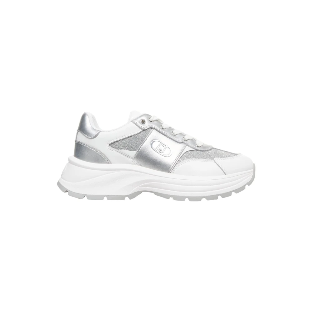 Liu Jo Women's Gray Sneakers, 3 Uk, Glitter Eva Trainers Silver