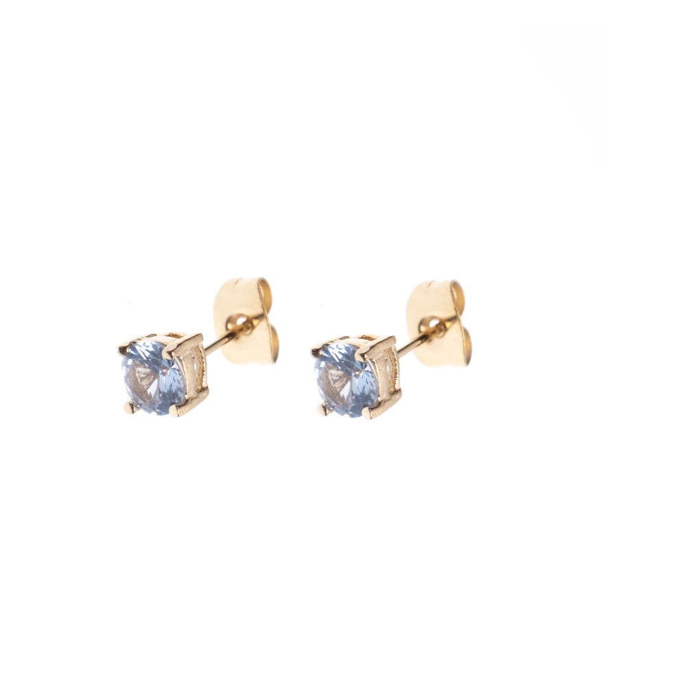 Crystal Stud Earrings Light Blue