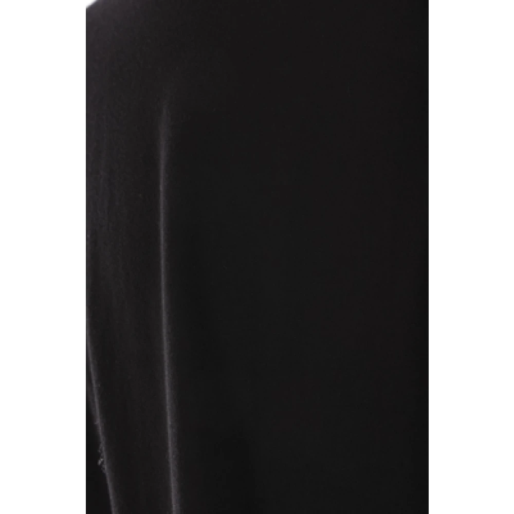 Yohji Yamamoto Zwart katoenen jersey T-shirt met zijsplitten en veters Black Dames