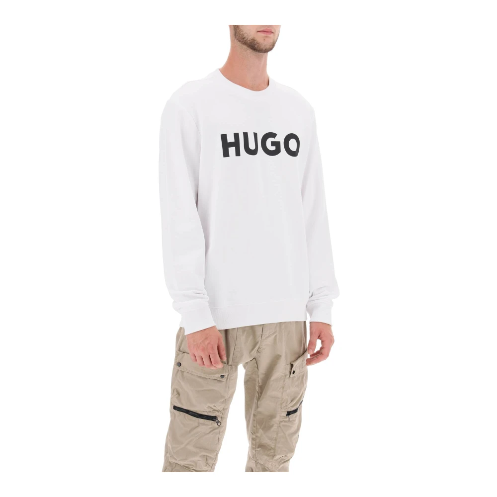 Hugo Boss Logo Sweatshirt met Macro Print White Heren