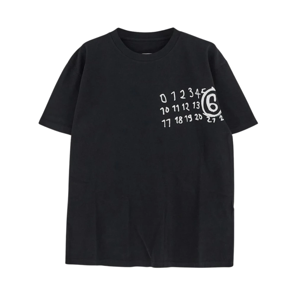 MM6 Maison Margiela Katoenen Logo T-Shirt Black Dames