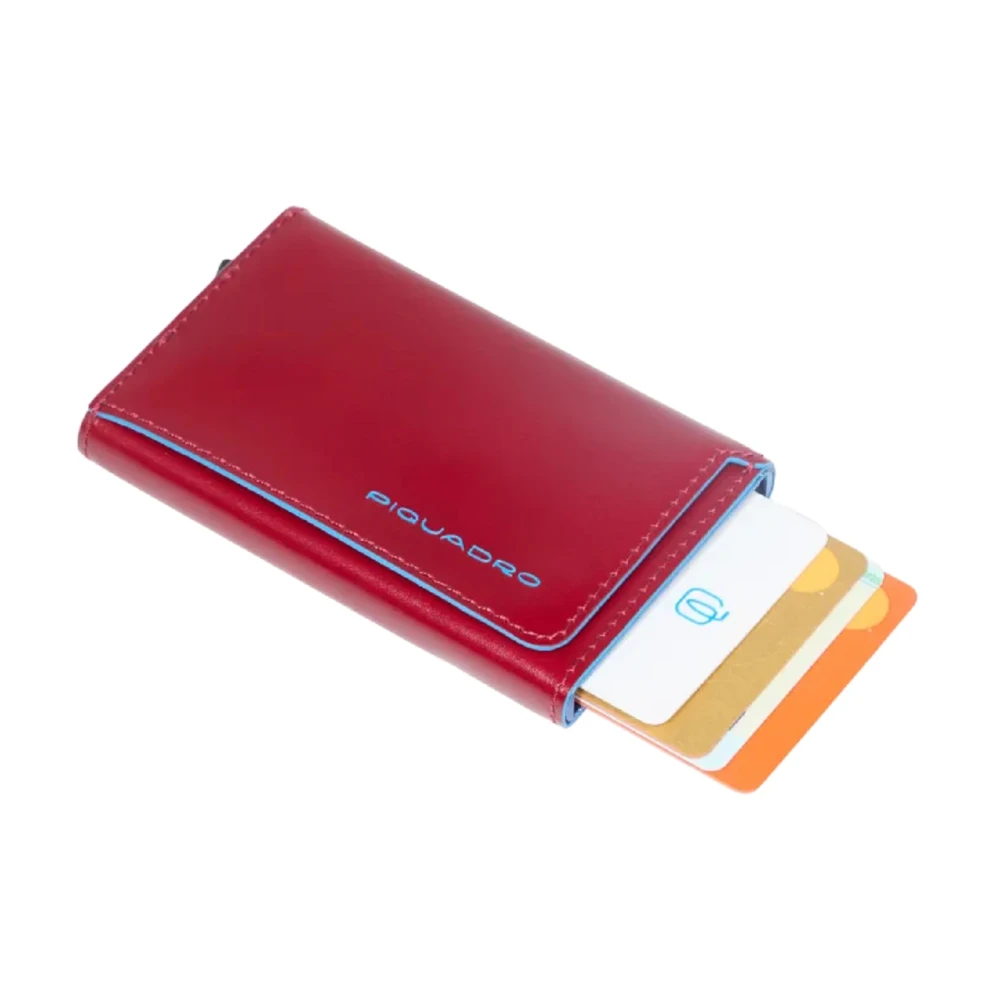 Piquadro Rode Creditcardhouder met RFID-bescherming Red Heren