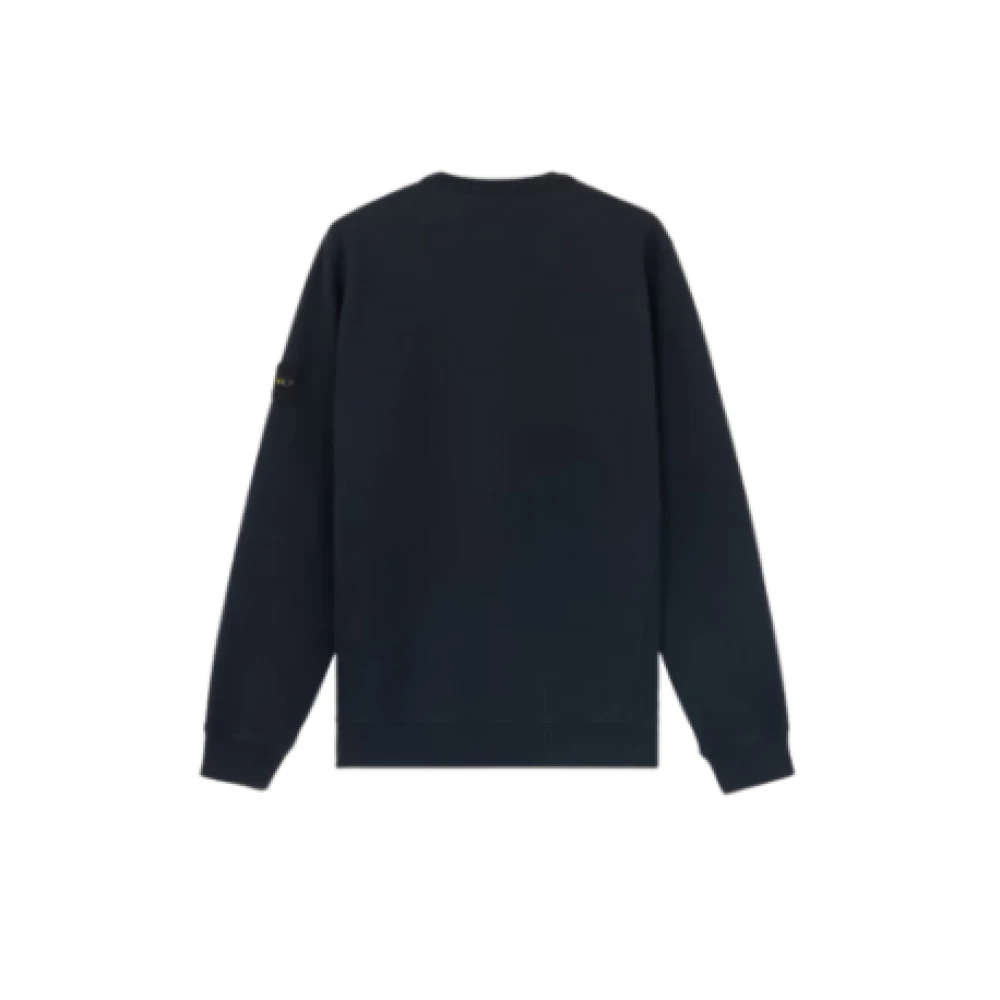 Stone Island Organische Diagonale Weef Sweatshirt Blue Heren