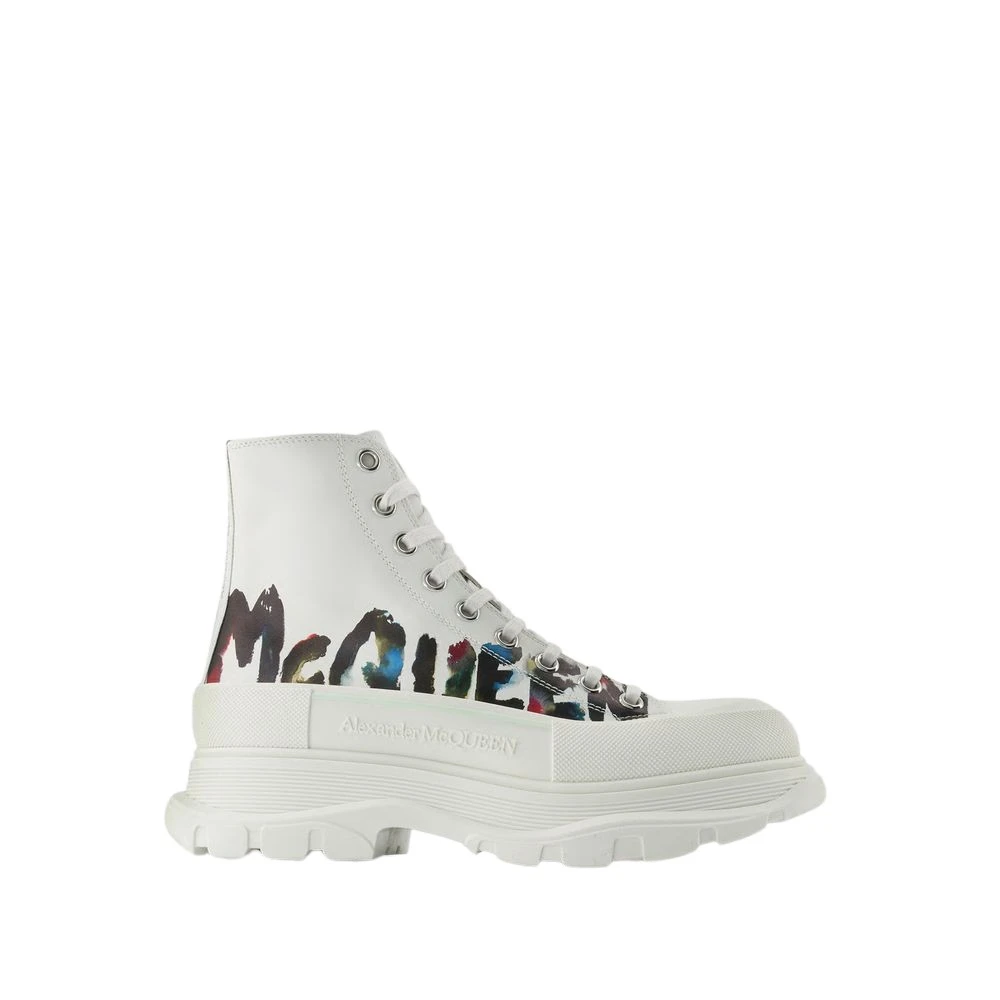 Alexander McQueen Canvas Vita Platform Sneakers Multicolore White, Herr