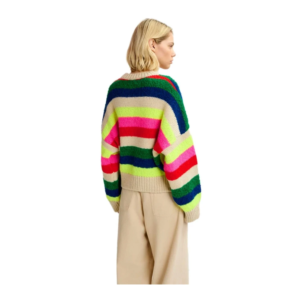 Essentiel Antwerp Multicolor Geometrische Crewneck Trui Multicolor Dames