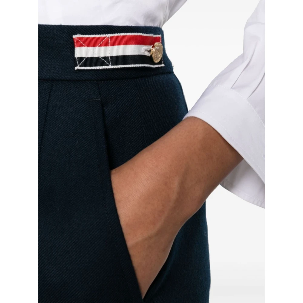 Thom Browne Blauwe kokerrok met tricolor details Blue Dames