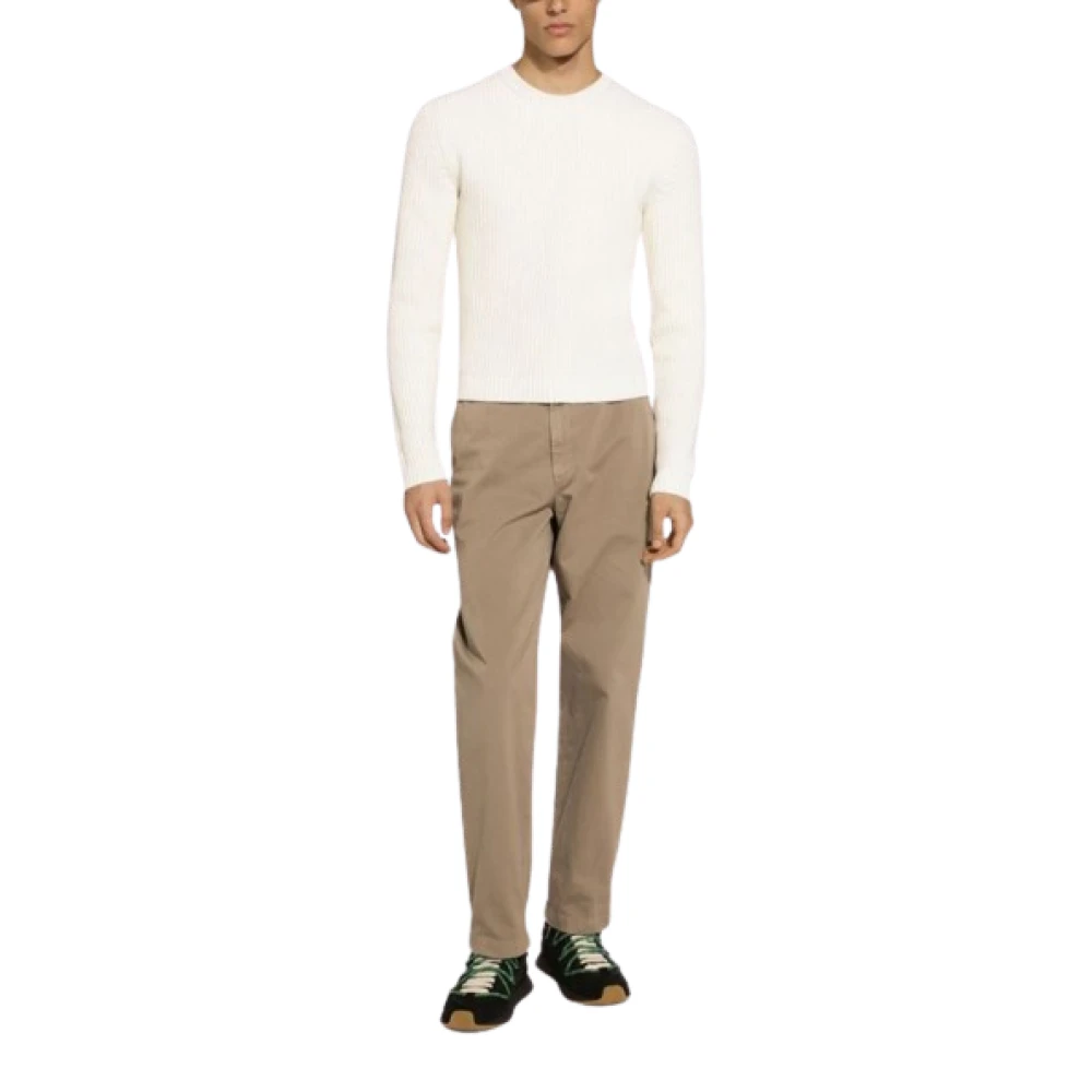 Dolce & Gabbana Gebreide Kabeltrui met Logo White Heren