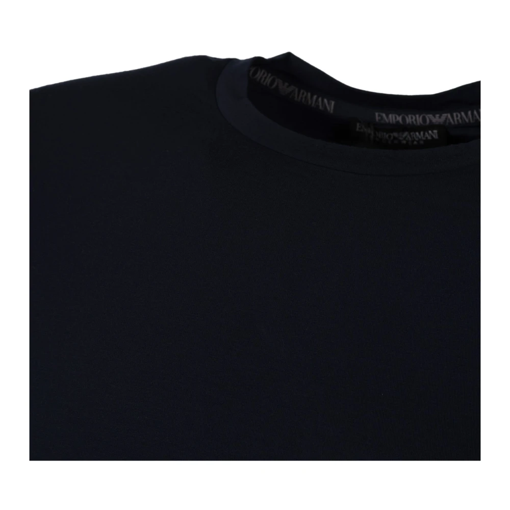 Emporio Armani Klassiek Ronde Hals Logo T-shirt Blue Heren