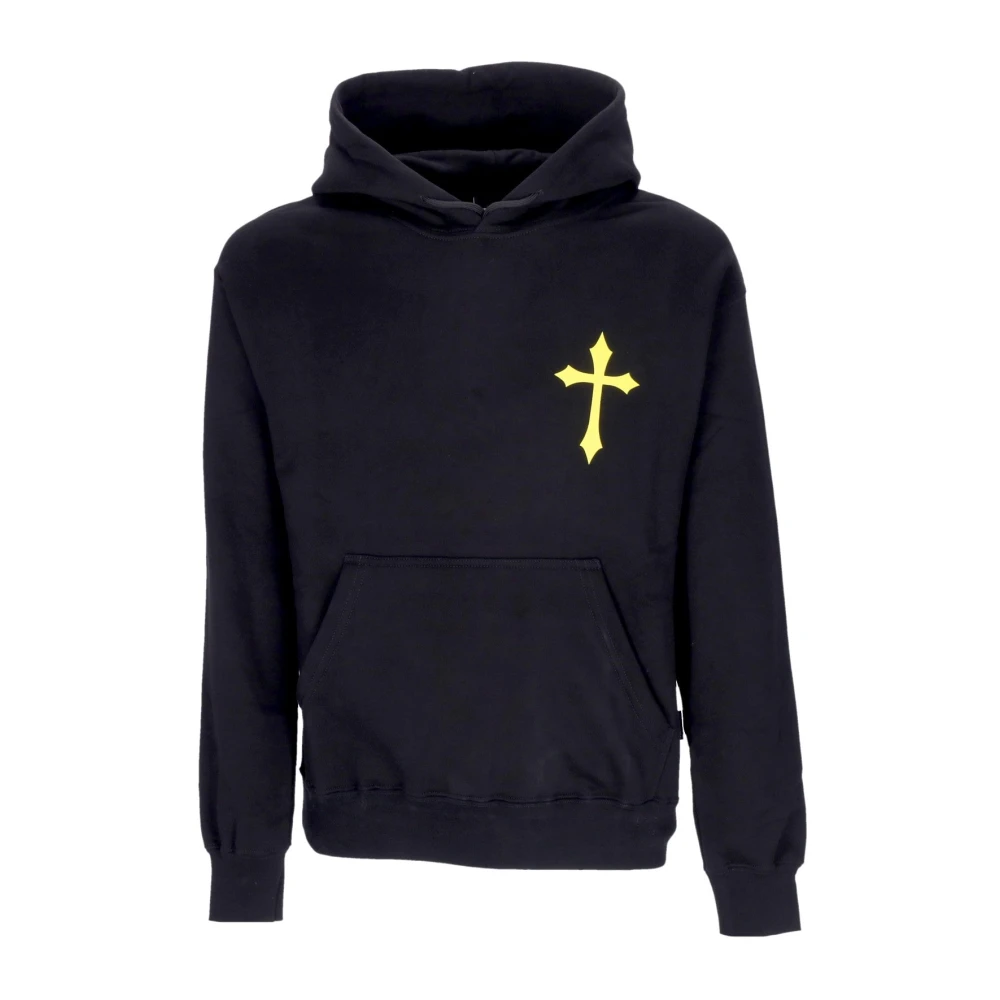 Propaganda Black Hoodies, Male, Xl, Hoodie With Ribbed Style