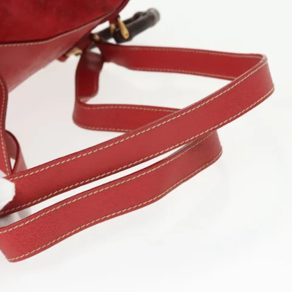 Gucci Vintage Pre-owned Suede backpacks Red Dames