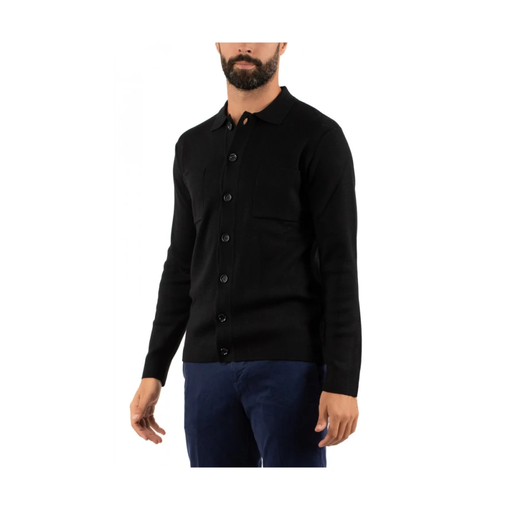 Daniele Fiesoli Herenoverhemd Klassieke Stijl Black Heren