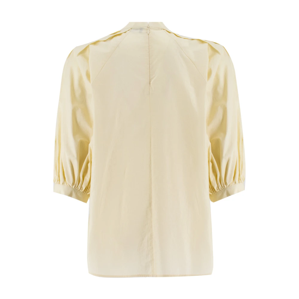 Fabiana Filippi Elegante Jersey met Darts en Plooien Beige Dames