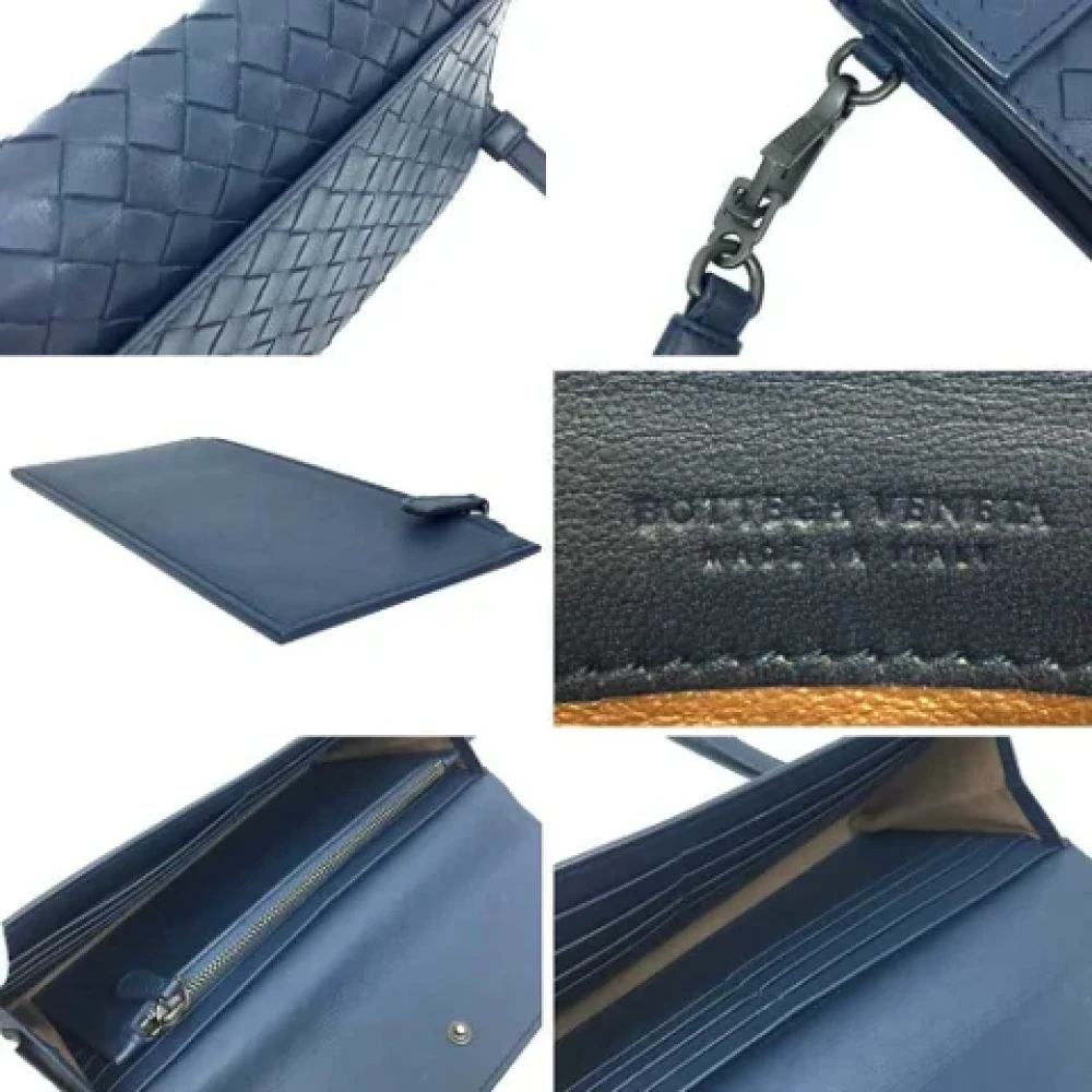 Bottega Veneta Vintage Pre-owned Fabric wallets Blue Dames