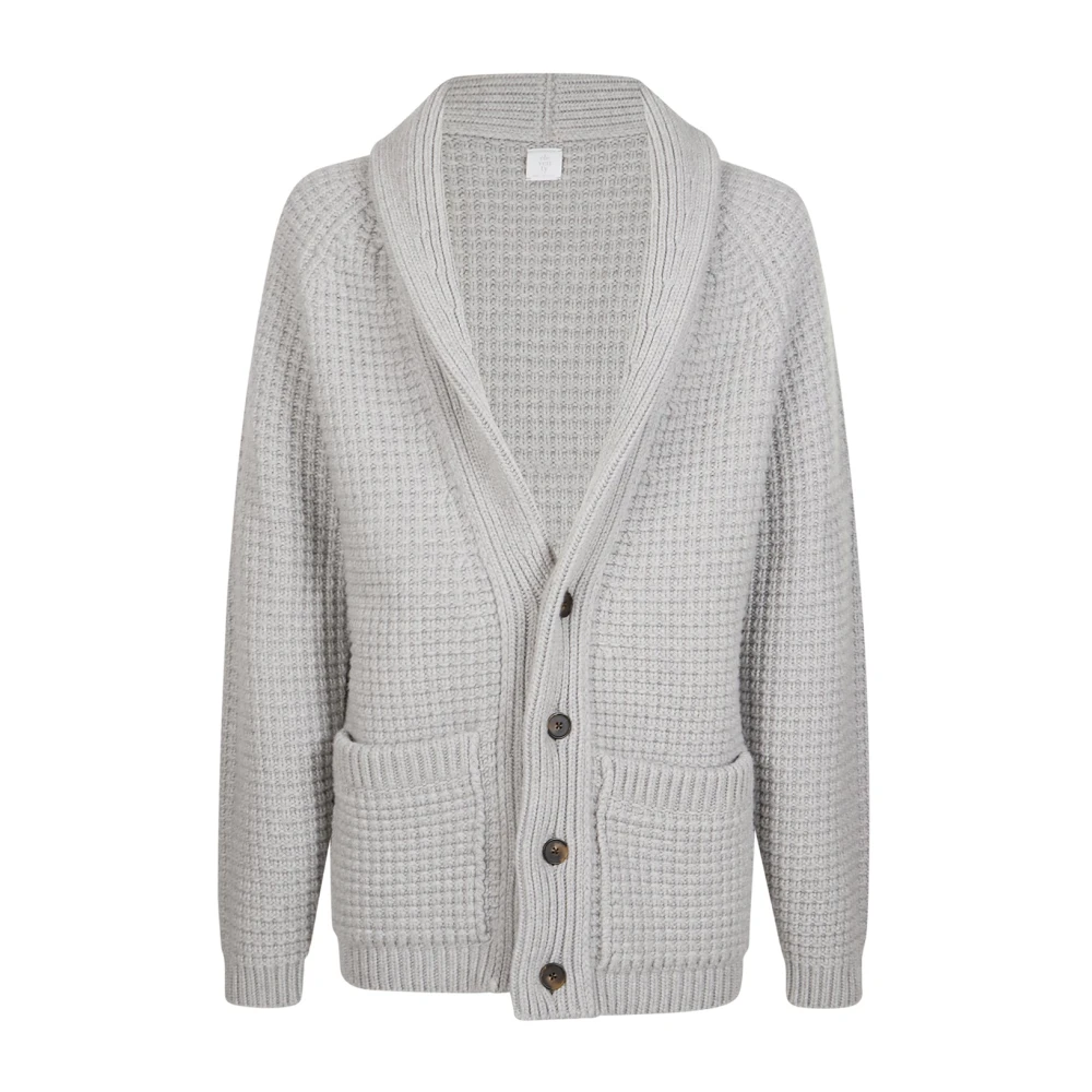 Eleventy Mannelijk Grijs Truien & Vesten Heren, S, Kasjmier, Kasjmier Shawl Kraag Vest