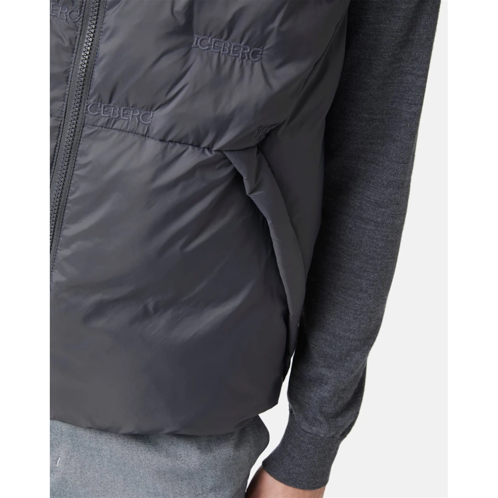 Iceberg Nylon vest met borduurwerk Gray Heren
