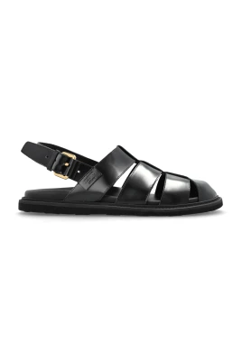 Sandaler i borstat kalvskinn, sportig modell