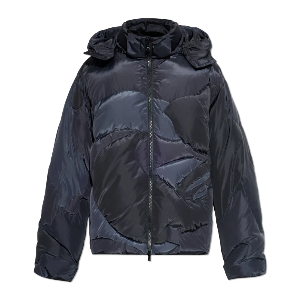 A Bathing Ape Uomo Nero - Piumino Con Cappuccio Rimovibile - Jackets - Xl