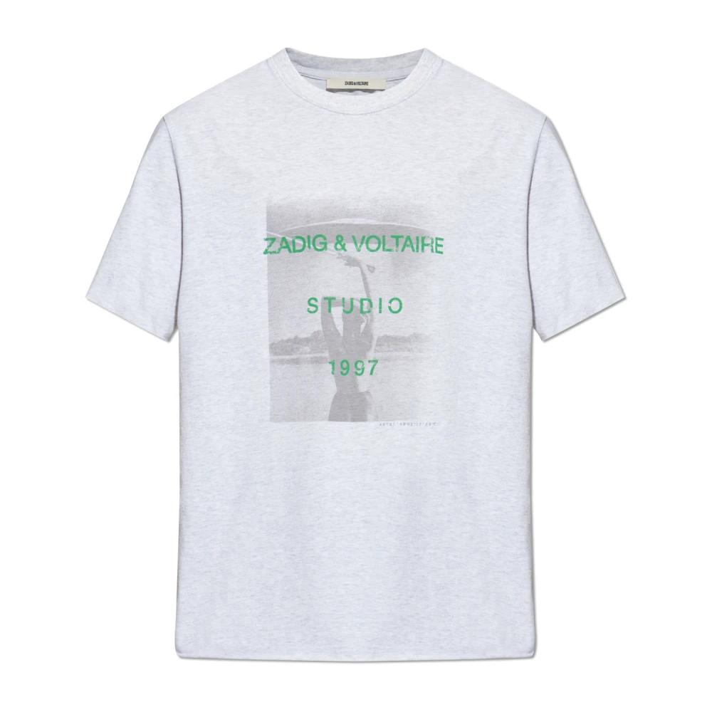 Zadig & Voltaire Bedrukt T-shirt Gray Heren