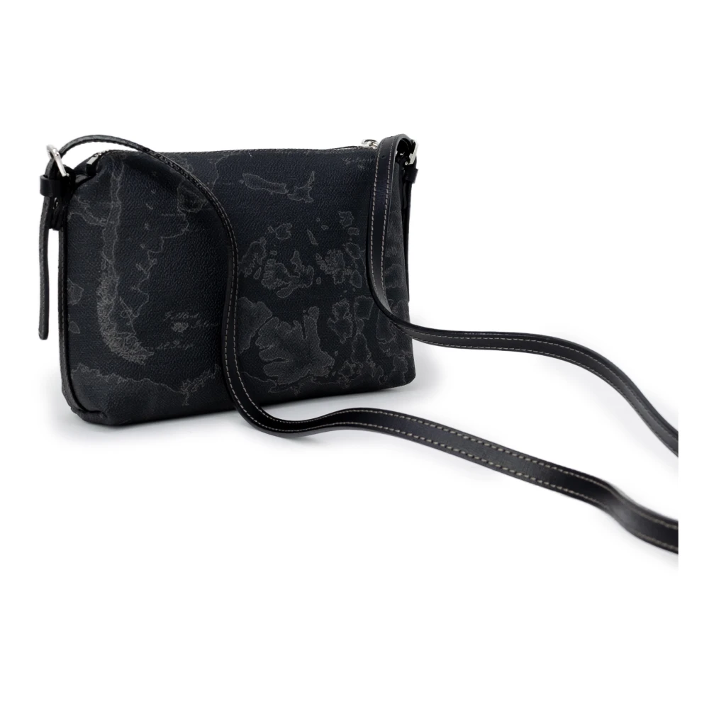 Alviero Martini 1a Classe Zwarte Tote Tas Leer Katoen Mix Black Dames