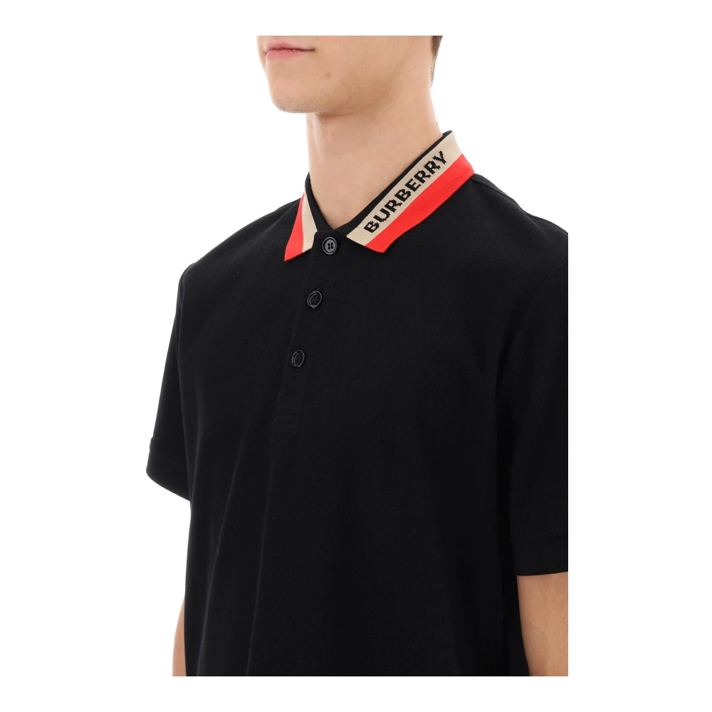 Burberry Polo shirt met gestreepte kraag Black Heren - Thumbnail 3