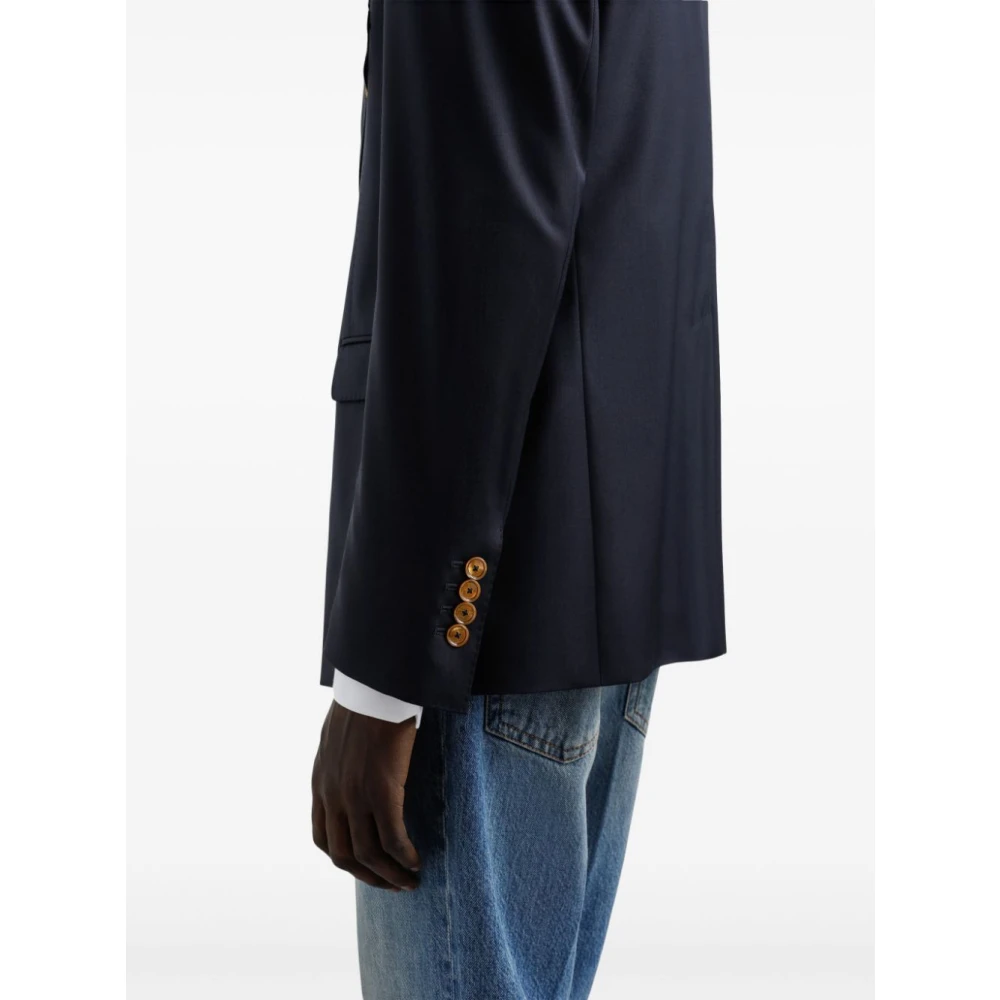 Dolce & Gabbana Blauwe Jacks met Geborduurd Logo Blue Heren