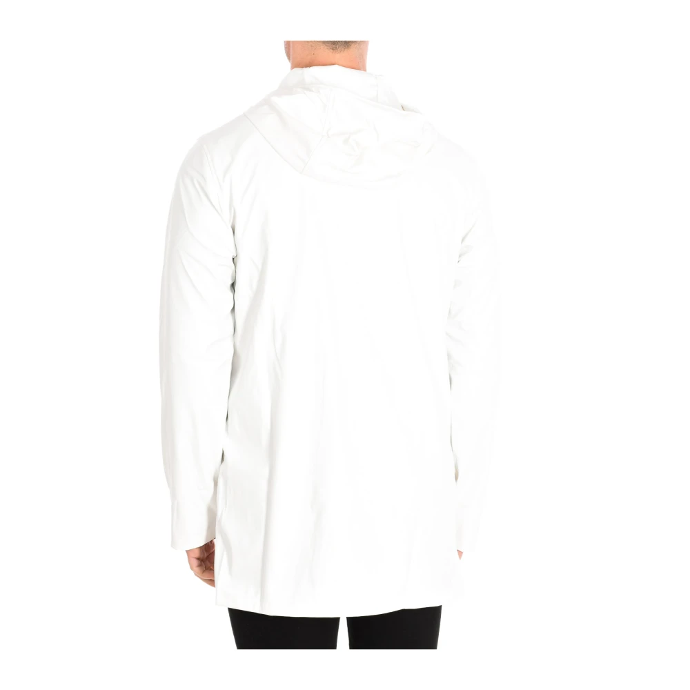Benetton Witte Jas met Capuchon en Knopen White Heren