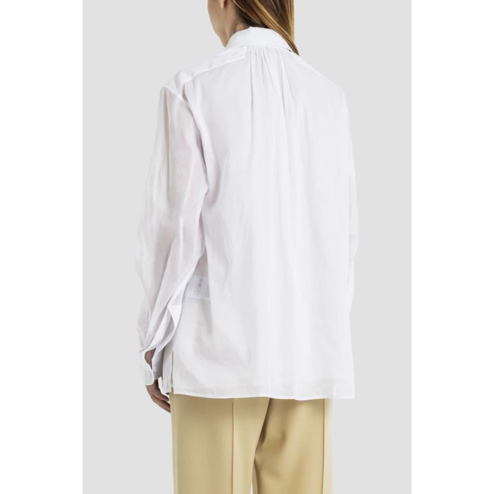 Jil Sander Witte Katoenen Overhemd met Slabbetje White Dames