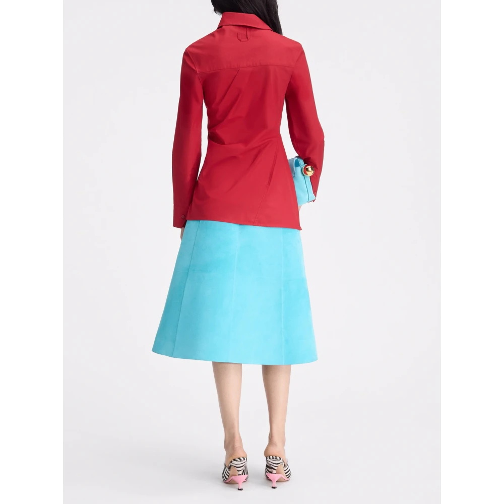 Jacquemus Asymmetrisch Overhemd met Parelknopen Red Dames