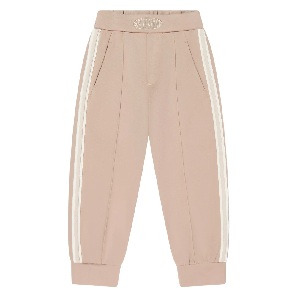 Emporio Armani Boys Beige Sweatpants, 10 Y, Logo Joggers