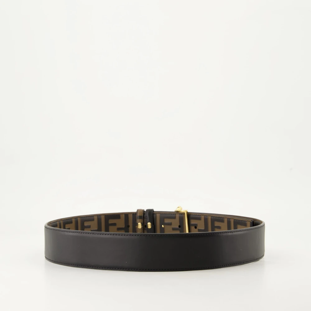 Fendi Omkeerbare FF Diamanten Riem Brown Dames