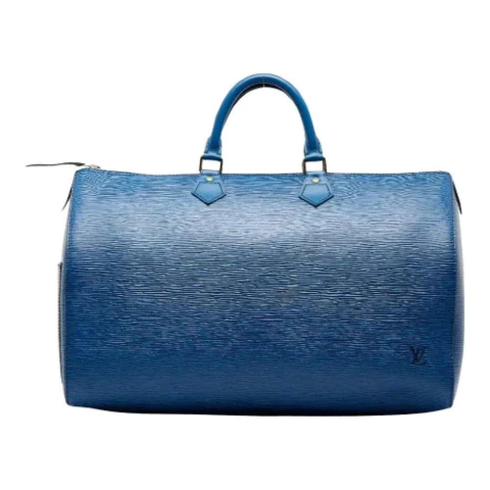 Louis Vuitton Vintage Tweedehands Blauw Leren Speedy 40 Blue Dames
