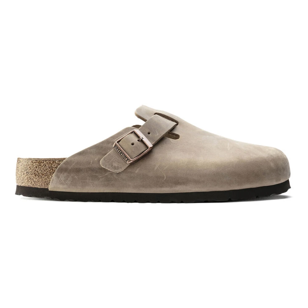 Birkenstock Brown Mules, Male, 6 Uk, Boston Soft Footbed Oiled Leather Sandals Narrow