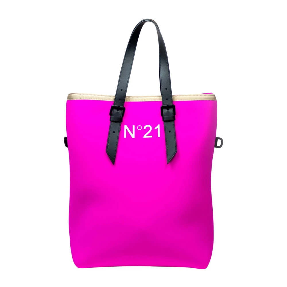 N21 Blauwe Neopreen Winkeltas met Verstelbare Handvatten Pink Dames