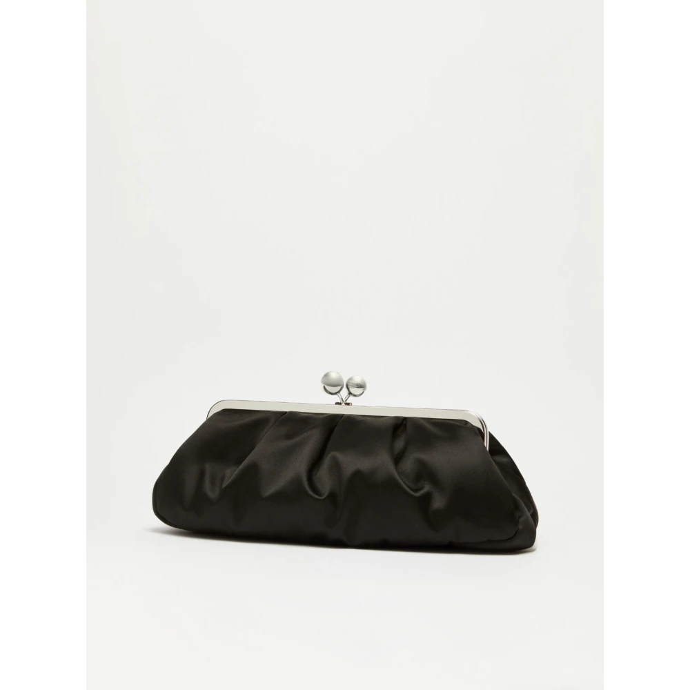 Max Mara Weekend Elegante satijnen schoudertas met afneembare bandjes Black Dames