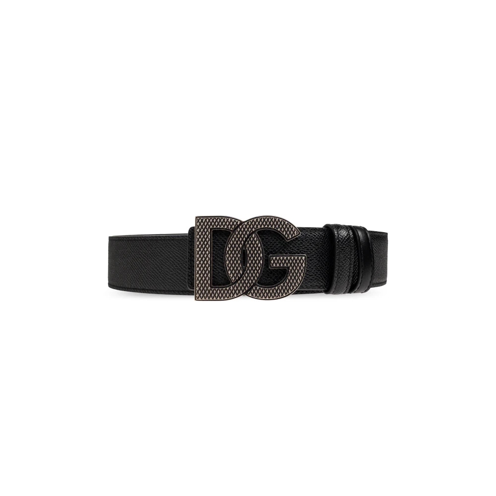Dolce & Gabbana Uomo Nero - Reversible Logo Belt - Accessories - 105 Cm