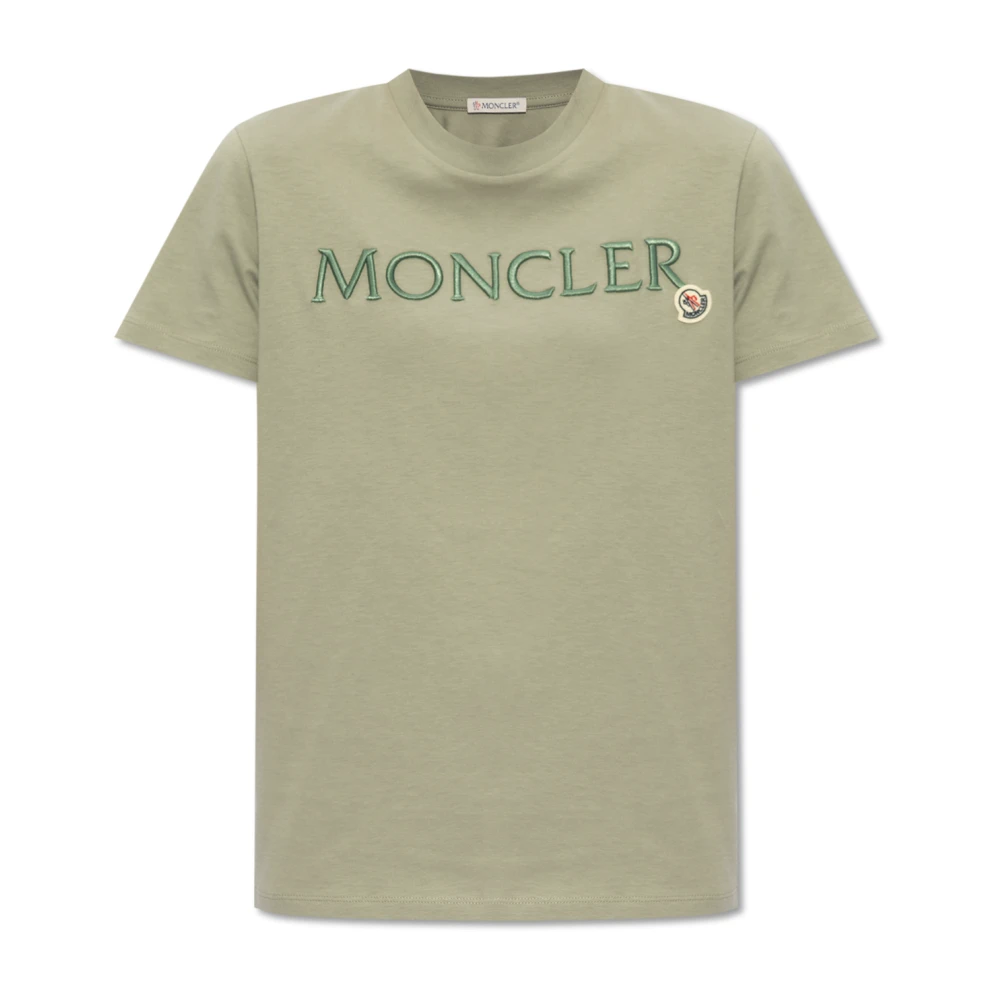 Moncler T-shirt met logo Green Dames
